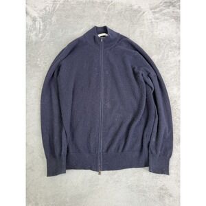 Luca Faloni Full Zip Cashmere Sweater Men's Size Medium Blue Made In Italy